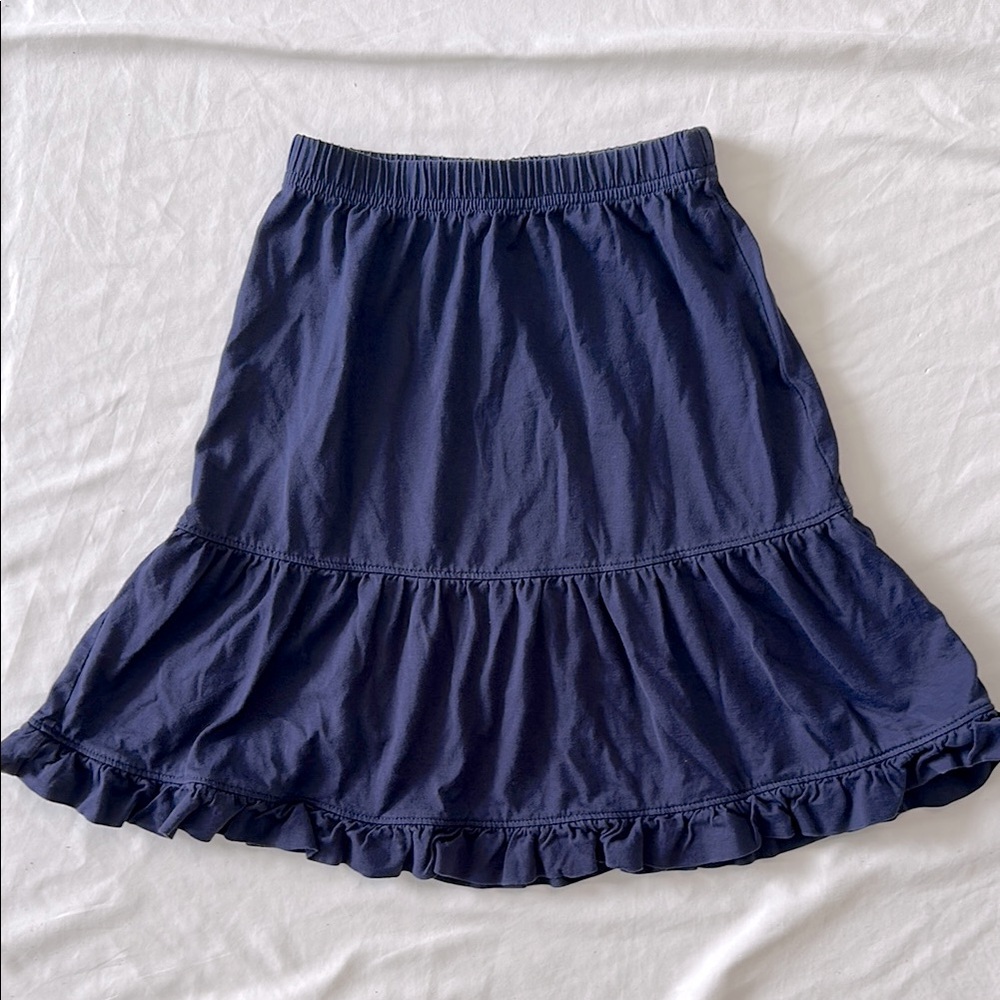 Hanna Andersson Blue Midi Soft Cotton Skirt, Size 4.